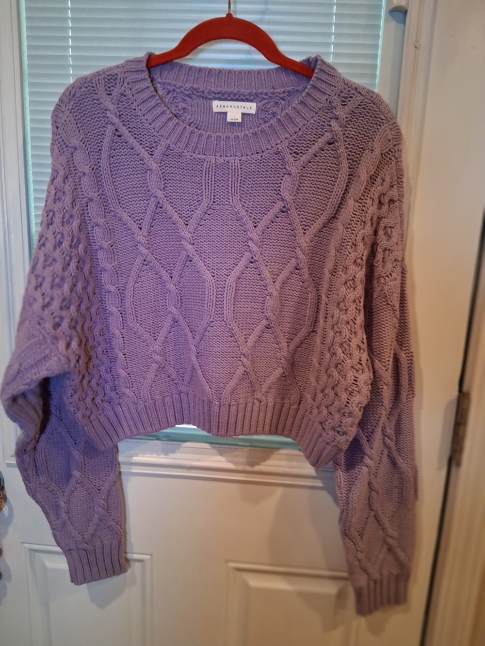 sku111 Aeropostale Lavender Cable Knit Women's Sweater Size XL